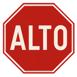 Create a stop signal in spanish Create a stop signal in spanish